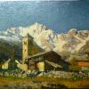 6 - carlo bossone cm 35 x 45 olio su cartone macugnaga chiesa vecchia